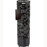 Electric Sauna Heater Harvia Cilindro PC90XE 9KW - Black Steel with Digital Controller (HPC9004MXE) for Cube 160/210/250 and Barrel 210/250 + 4 Boxes Stones 5-10cm 20kg (AC3000)